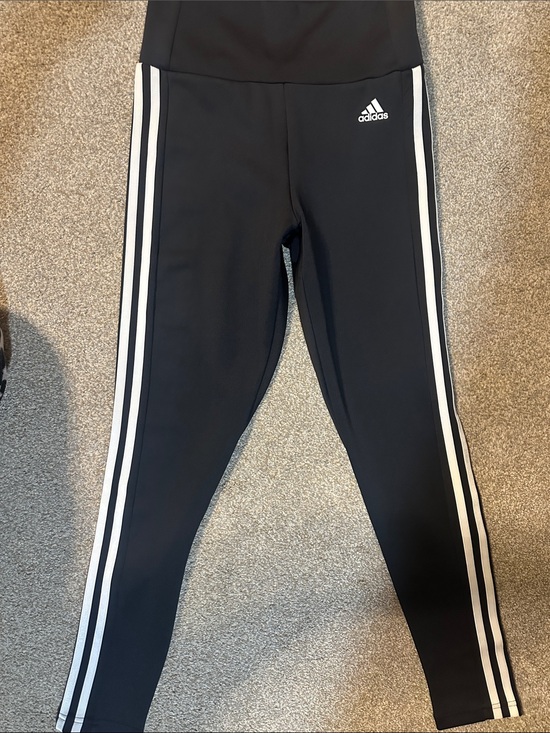 adidas Pants - adidas Black Leggings with White Side Stripes for Kids
